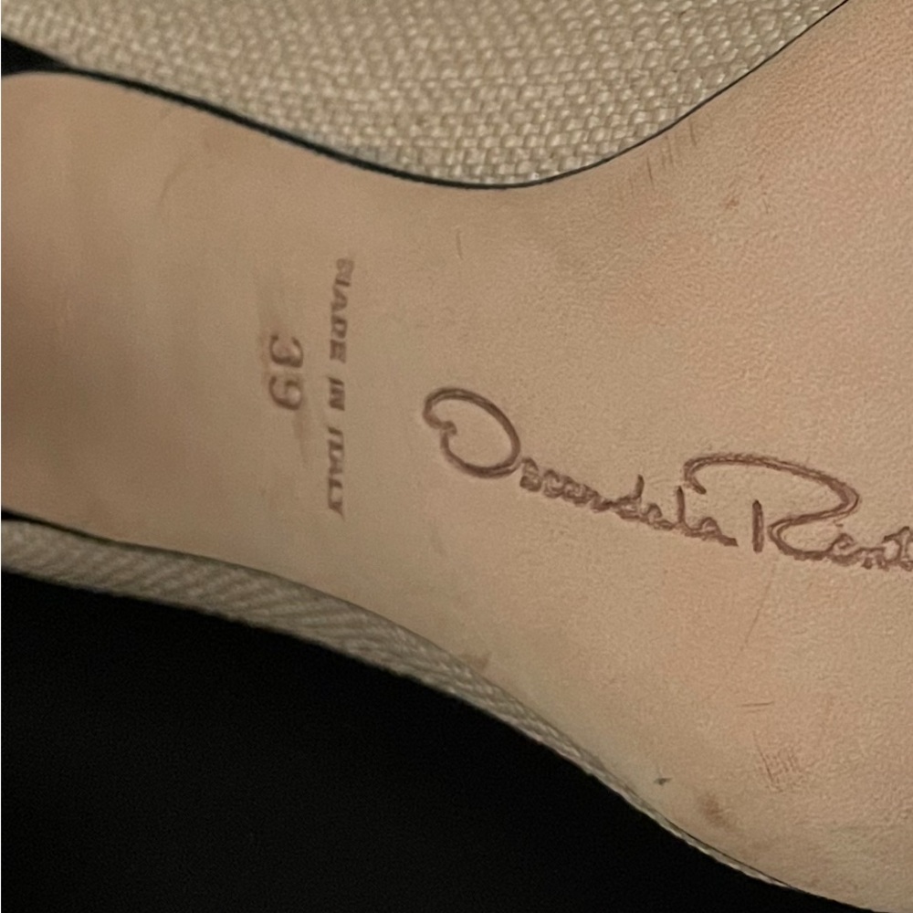 Oscar de la Renta Linen High Heels London - Picture 7 of 10